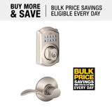 Camelot Satin Nickel Electronic Door Lock Deadbolt with Accent Door Lever - Super Arbor
