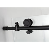 Coraline 56 in. to 60 in. x 76 in. Frameless Sliding Shower Door in Matte Black - Super Arbor