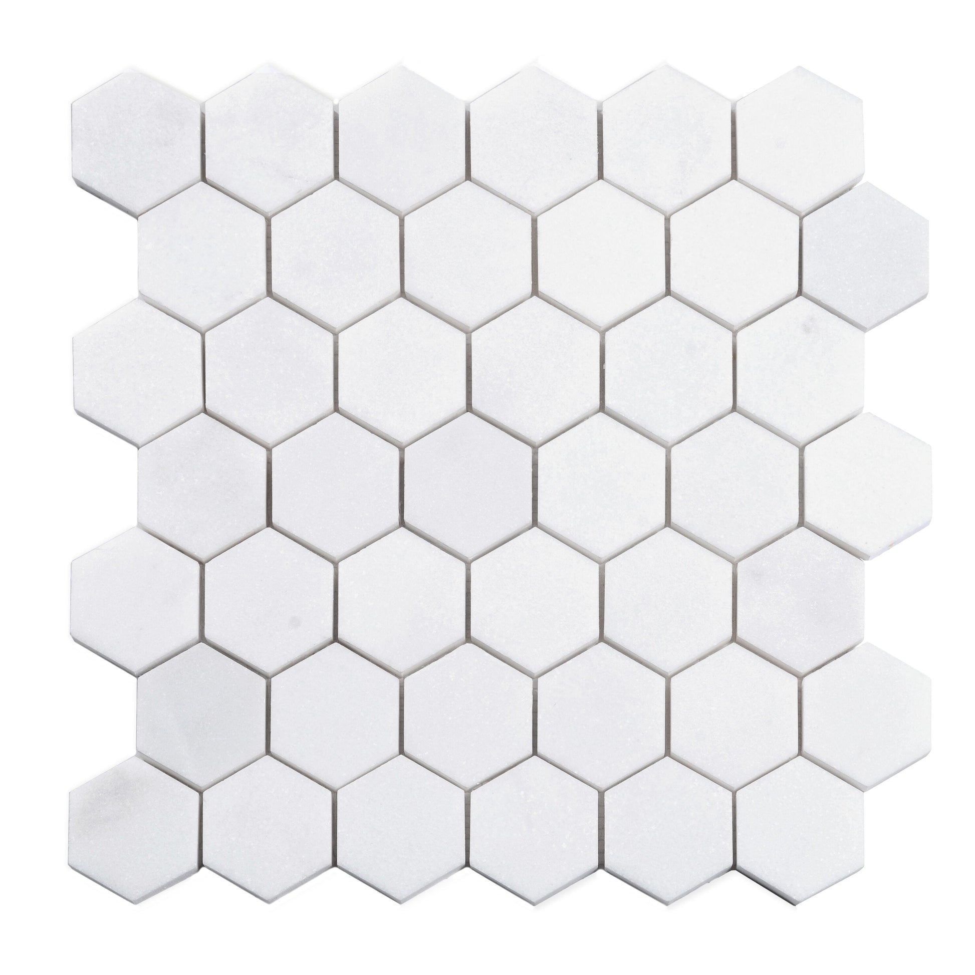 Apollo Tile Nubes Snow White 12-in x 12-in Honed Natural stone Marble Hexagon Mosaic Floor and Wall Tile product image