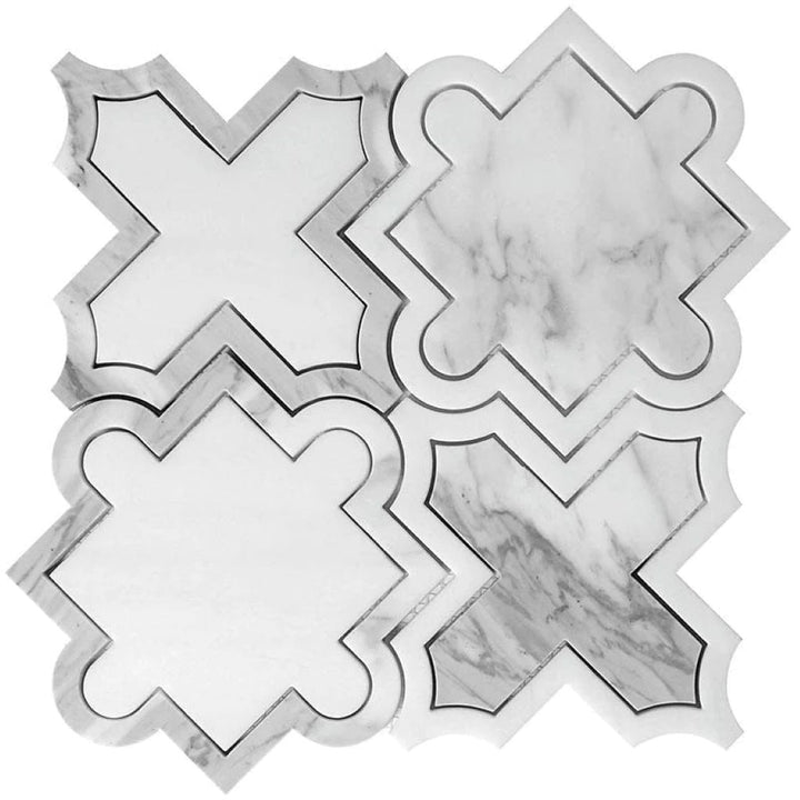 Apollo Tile Elysian Warm White 10-in x 10-in Honed Natural stone Marble Mosaic Floor and Wall Tile product image