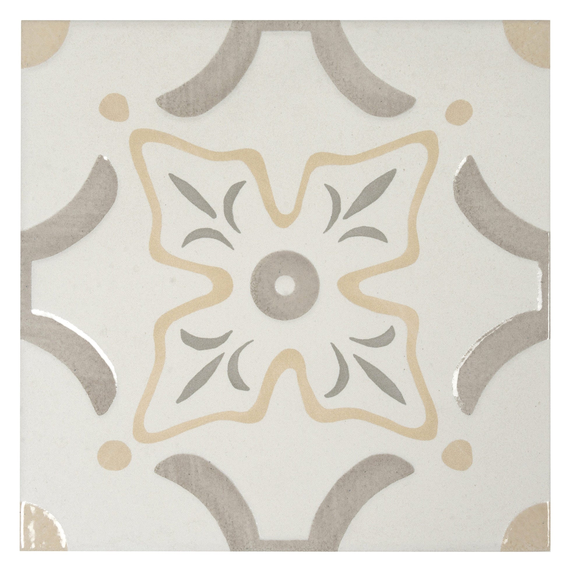Apollo Tile Palmera Purple, White, Yellow 9-in x 9-in Multi-finish Porcelain Floor and Wall Tile product image