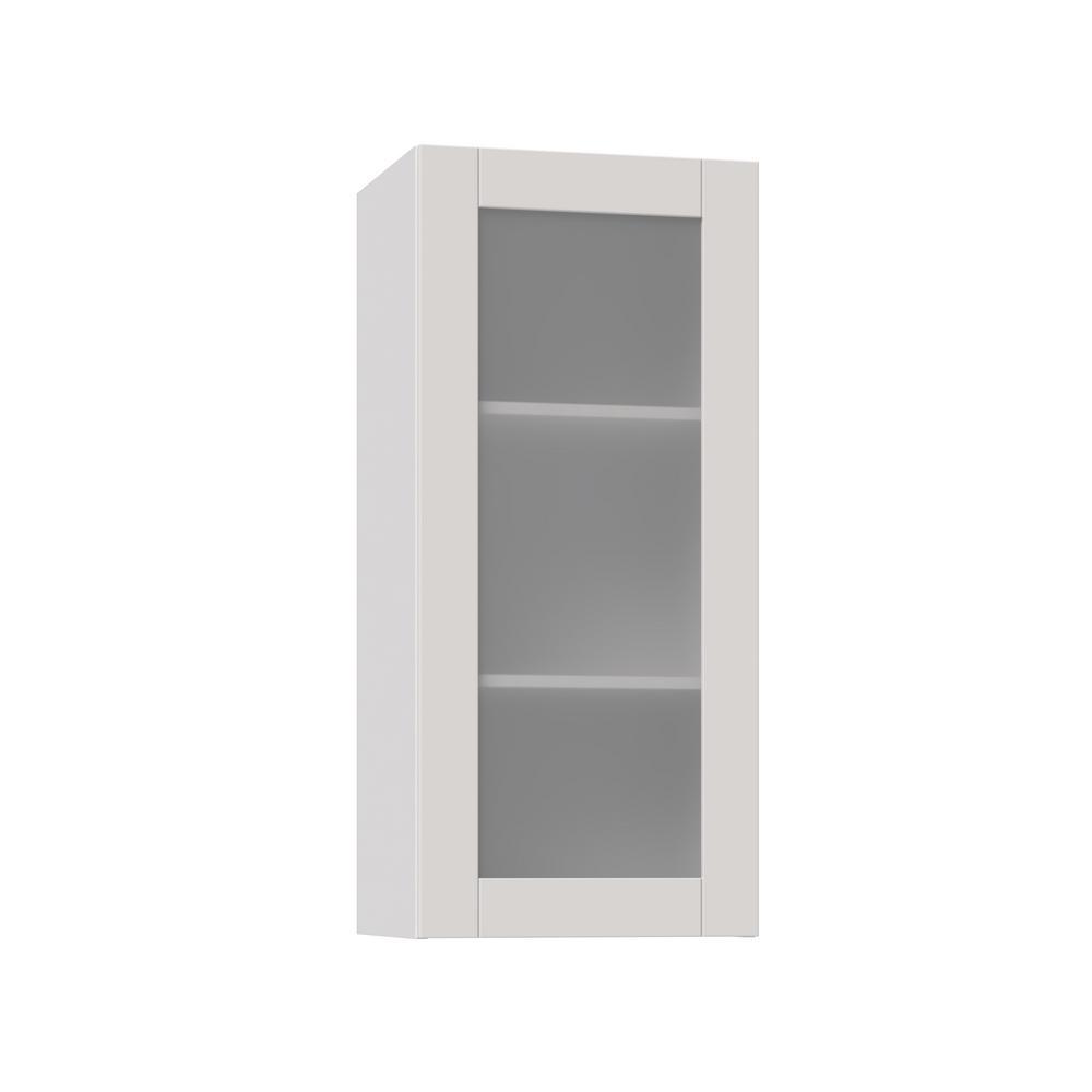Shaker Assembled 30x40x14 in. Wall Cabinet with Frosted Glass Doors in Vanilla White - Super Arbor