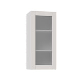 Shaker Assembled 30x40x14 in. Wall Cabinet with Frosted Glass Doors in Vanilla White - Super Arbor