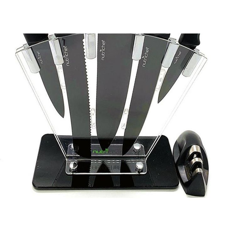 7-Piece Stainless Steel Precision Kitchen Knife Set with Block Stand