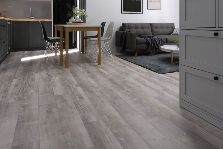 CALI Mute step Gray Ash Gray 20-mil x 7-in W x 48-in L Waterproof Interlocking Luxury Vinyl Plank Flooring (24.03-sq ft/ Carton)