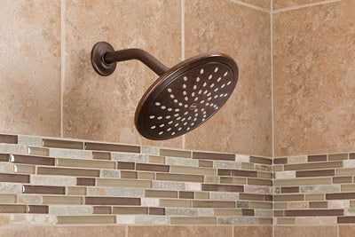 Eco-Performance 1-Spray 8 in. Single Wall Mount Low Flow Fixed Rain Shower Head in Oil Rubbed Bronze