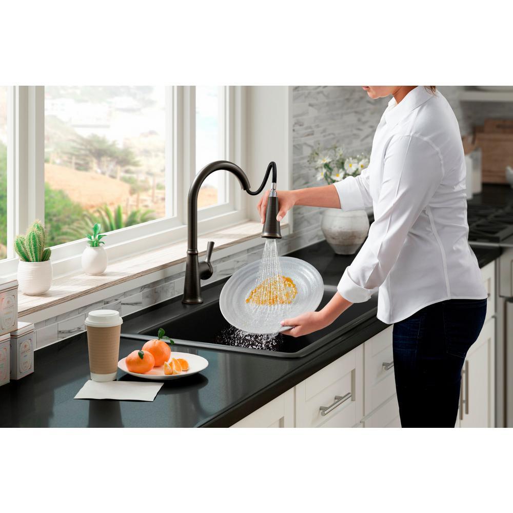 Tyne Single-Handle Pull-Down Sprayer Kitchen Faucet in Oil-Rubbed Bronze - Super Arbor
