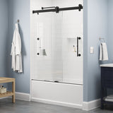 Paxos 60 in. W x 62-1/4 in. H Frameless Sliding Bathtub Door in Matte Black with 5/16 in. (8mm) Tempered Clear Glass