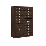 3800 Horizontal Series 15-Compartment with 1-Parcel Locker Surface Mount Mailbox - Super Arbor