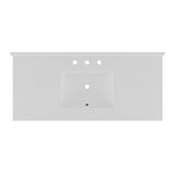 61 in. W x 22 in. D Quartz Double Basin Vanity Top in Snow White with White Basins - Super Arbor