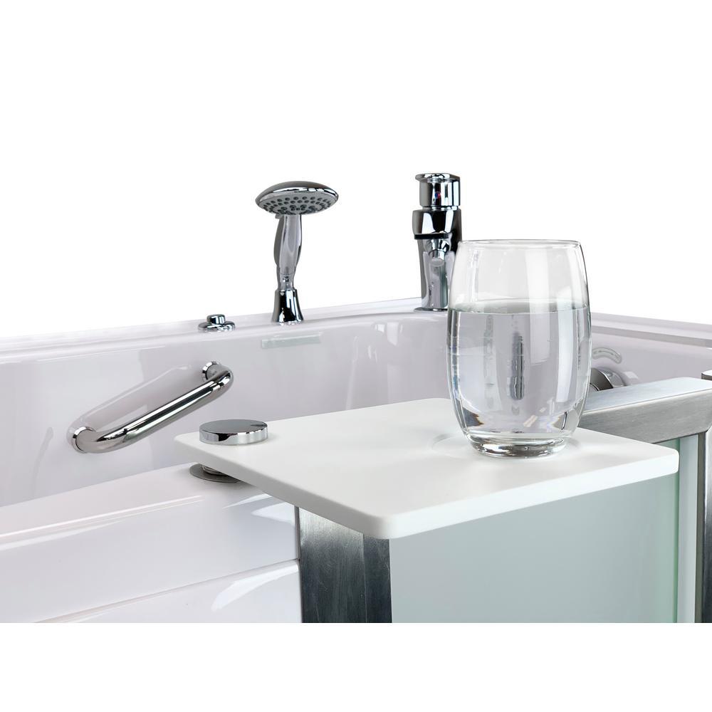 Elite 52 in. Acrylic Walk-In Whirlpool Bathtub in White with Right Door, 2-Piece Fast Fill Faucet and 2 in. Dual Drain - Super Arbor