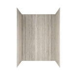 Passage 32 in. x 60 in. x 72 in. 4-Piece Glue-Up Alcove Shower Wall in Pewter Travertine - Super Arbor