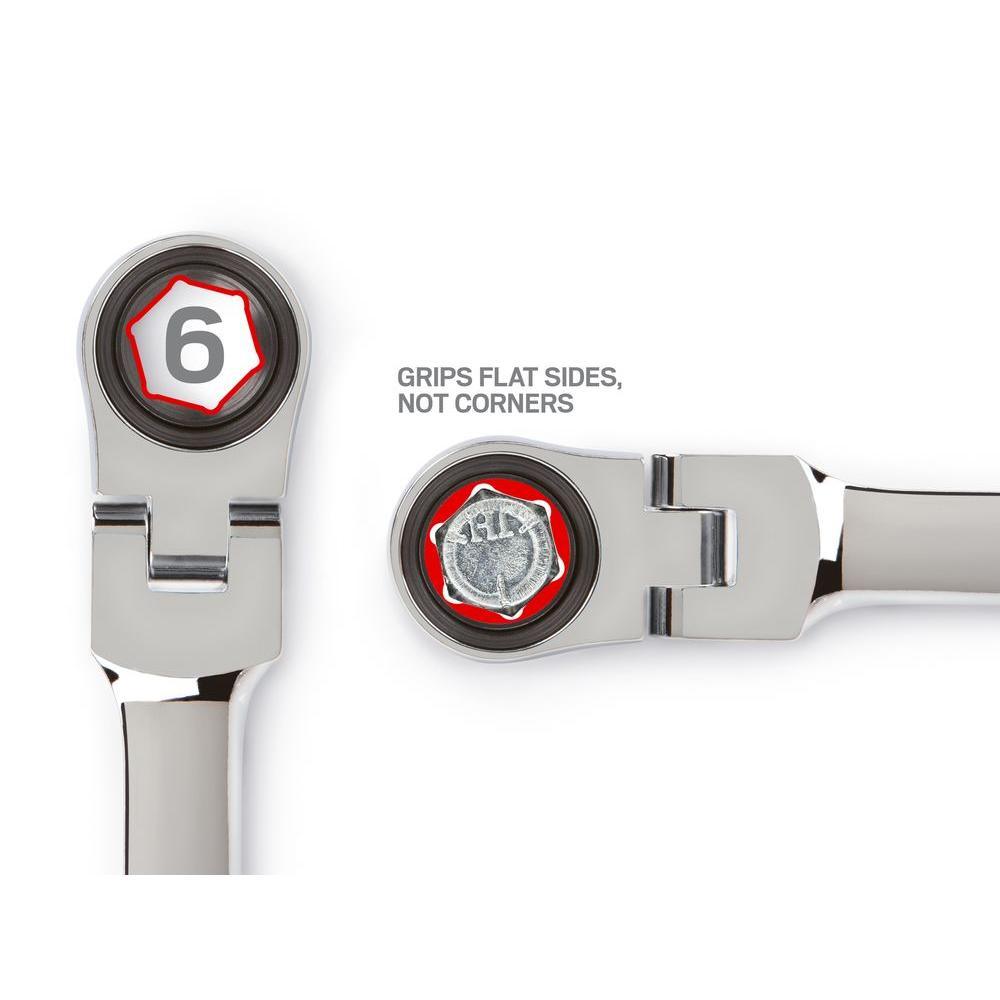 6-Piece Extra Long Flex-Head Ratchet Box End Wrench Set (8-19 mm) - Super Arbor