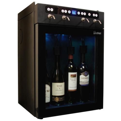 Vinotemp 4-Bottle Capacity Black Freestanding Wine Chiller