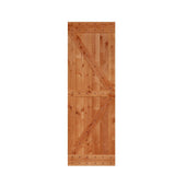 32 in. x 84 in. Ready-to-Assemble British Brace Hardwood Interior Sliding Barn Door Slab with Hardware Kit - Super Arbor