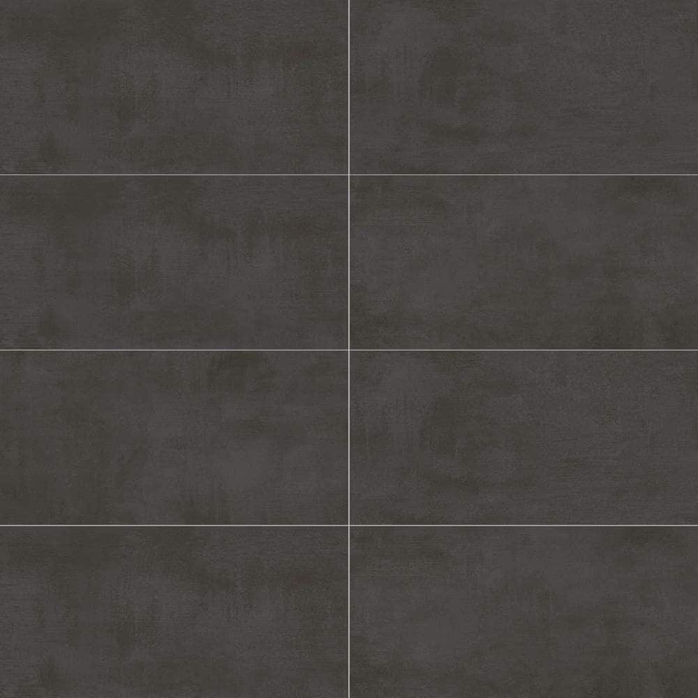 The Tile Life Studio Black 12-in x 24-in Matte Porcelain Cement look Floor and Wall Tile product image