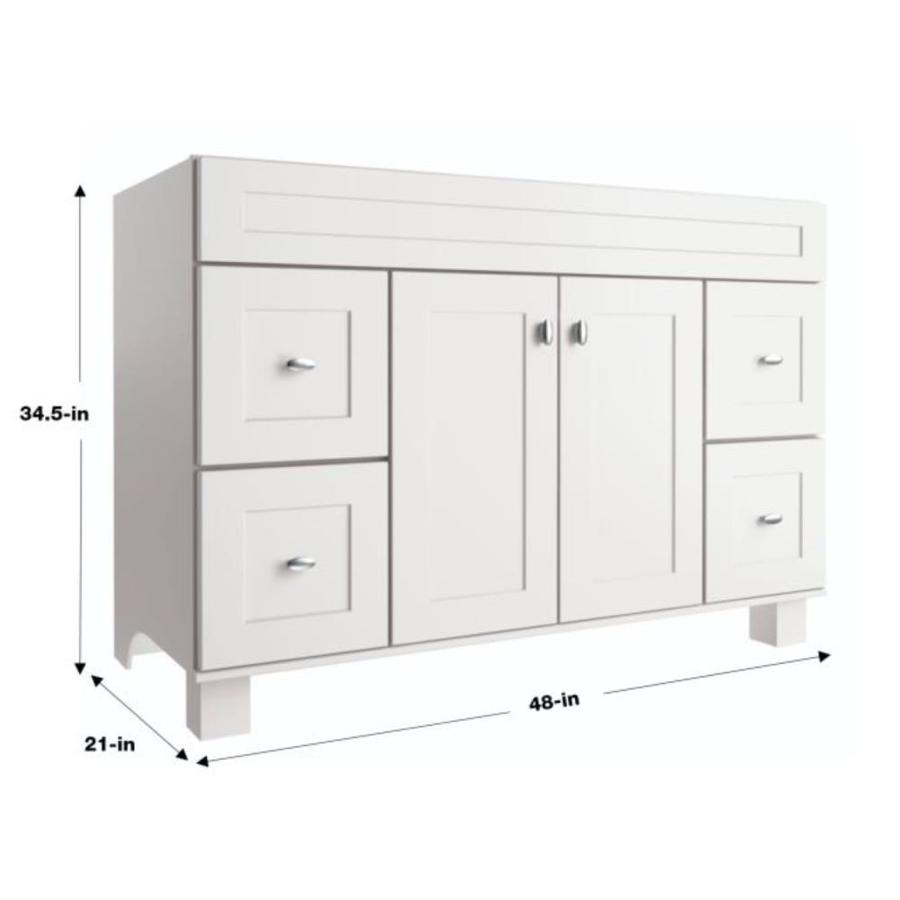 Diamond FreshFit Palencia 48-in White Bathroom Vanity Cabinet