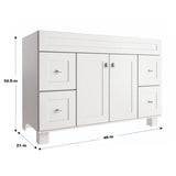 Diamond FreshFit Palencia 48-in White Bathroom Vanity Cabinet