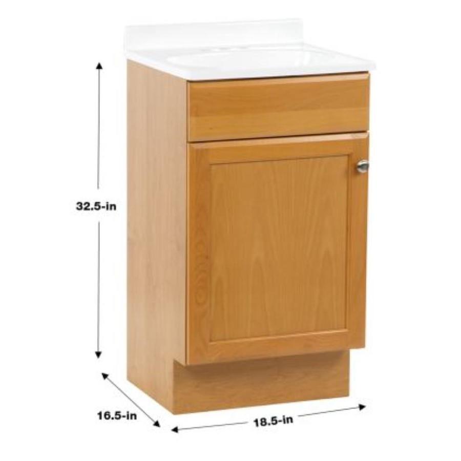 Project Source 18-in Java Single Sink Bathroom Vanity with White Cultured Marble Top - Super Arbor
