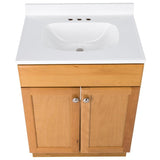 Project Source 24-in Java Single Sink Bathroom Vanity with White Cultured Marble Top - Super Arbor