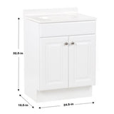 Project Source 24-in Golden Single Sink Bathroom Vanity with White Cultured Marble Top - Super Arbor
