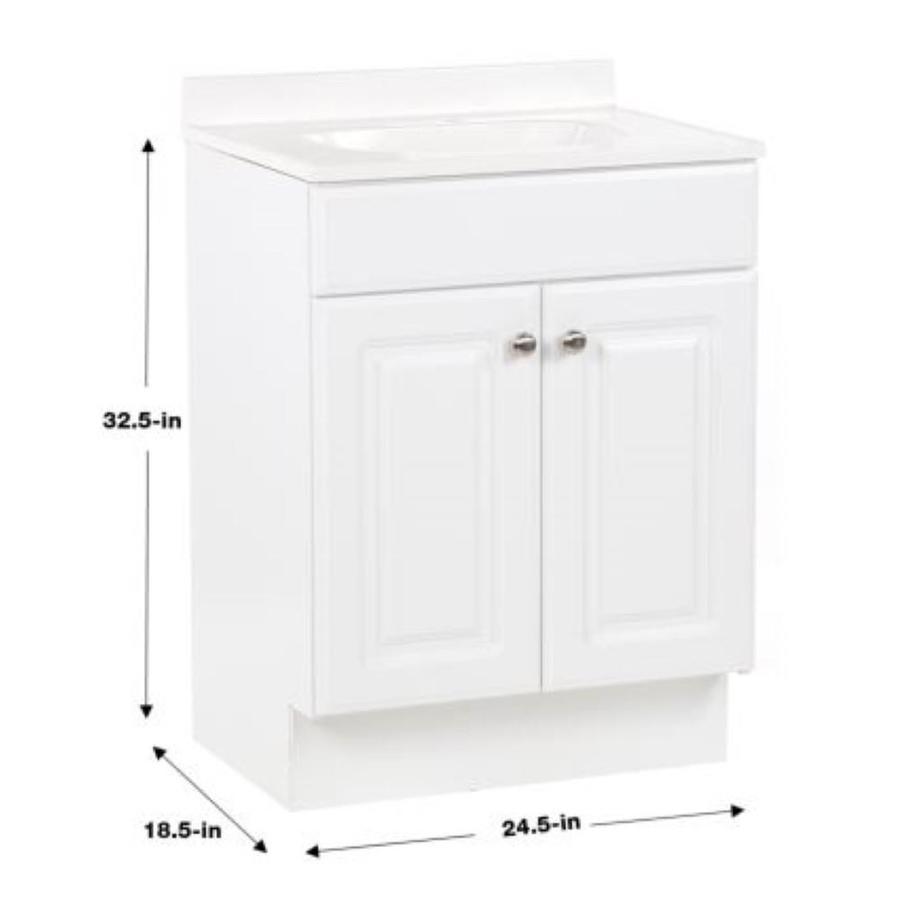 Project Source 24-in Java Single Sink Bathroom Vanity with White Cultured Marble Top - Super Arbor