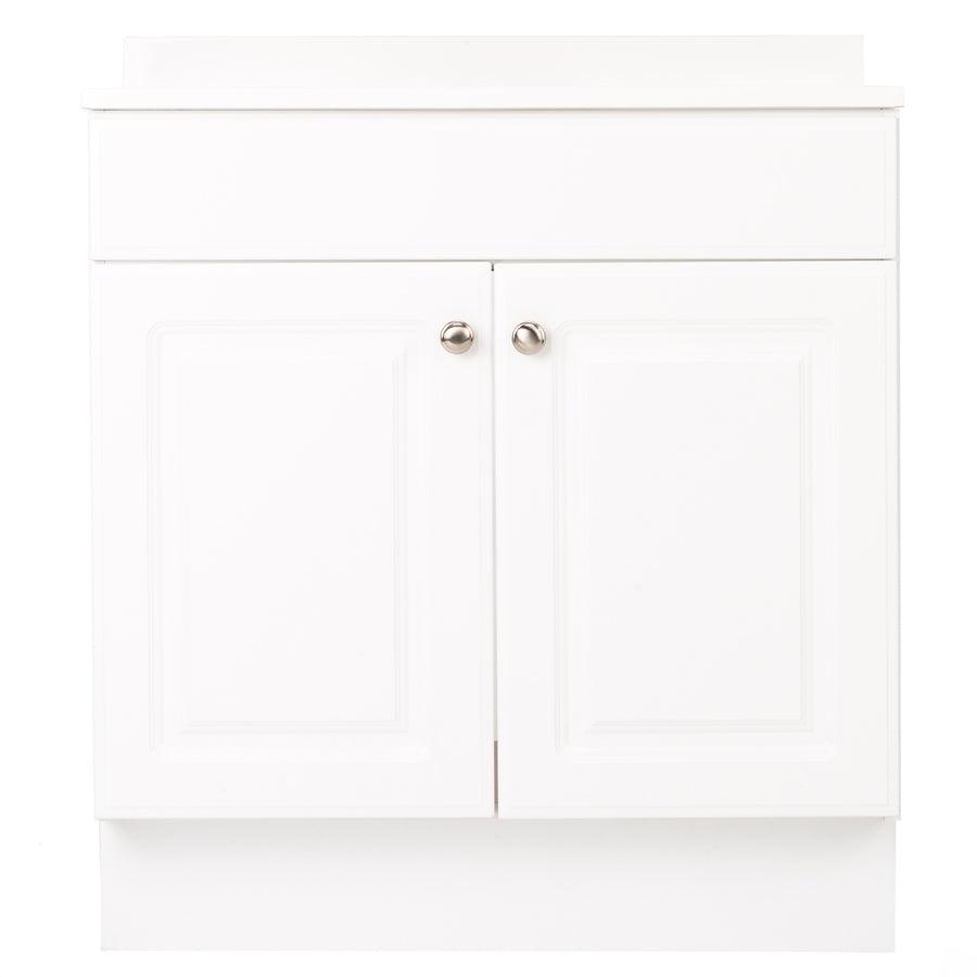 Project Source 30-in Java Single Sink Bathroom Vanity with White Cultured Marble Top - Super Arbor