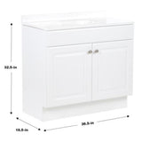 Project Source 36-in Golden Single Sink Bathroom Vanity with White Cultured Marble Top - Super Arbor