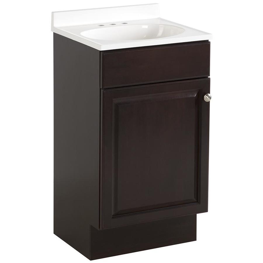 Project Source 18-in White Single Sink Bathroom Vanity with White Cultured Marble Top - Super Arbor