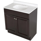 Project Source 36-in Golden Single Sink Bathroom Vanity with White Cultured Marble Top - Super Arbor