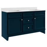 Diamond FreshFit Calhoun 61-in White Single Sink Bathroom Vanity with White Engineered Stone Top - Super Arbor
