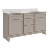Diamond FreshFit Calhoun 61-in White Single Sink Bathroom Vanity with White Engineered Stone Top - Super Arbor