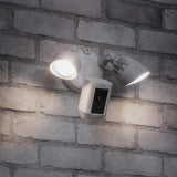 Outdoor Wi-Fi Wired Standard Surveillance Camera with Motion Activated Floodlight with Chime Pro in White (2-Pack) - Super Arbor