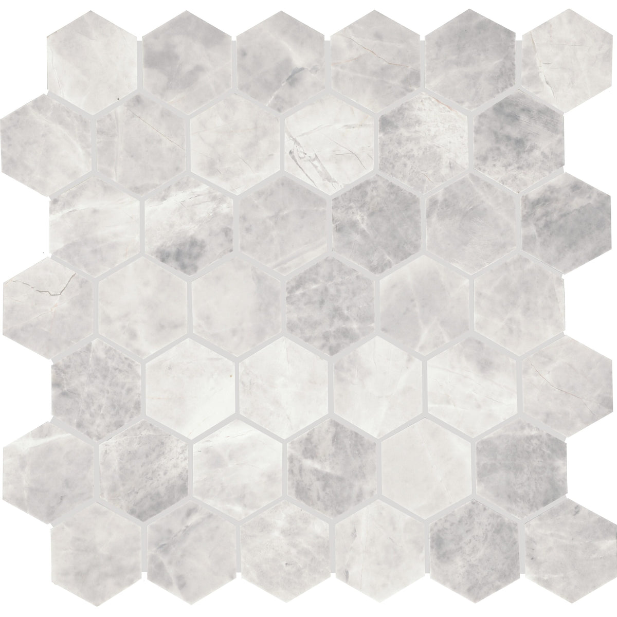Daltile Eclessia Marble Cristallo 12-in x 12-in Honed Natural stone Marble Marble look Hexagon Mosaic Floor and Wall Tile product image