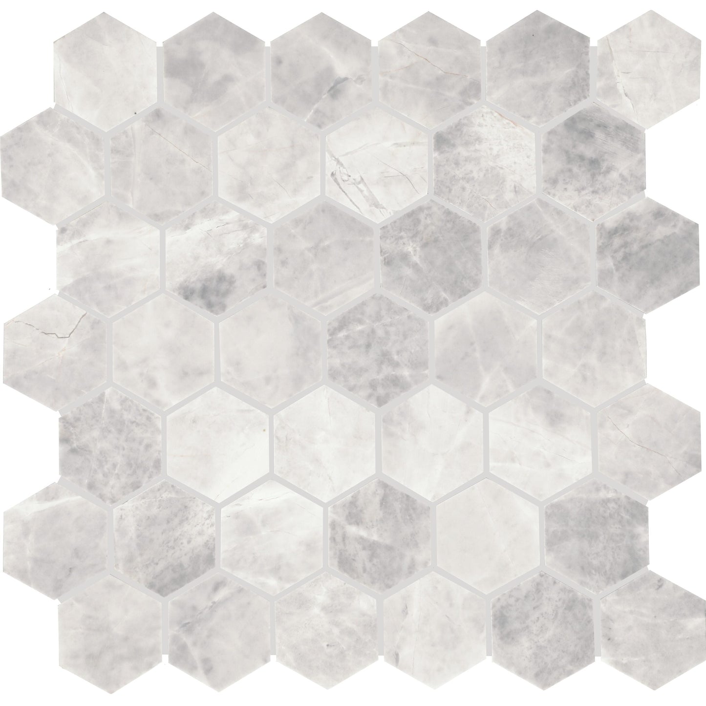 Daltile Eclessia Marble Cristallo 12-in x 12-in Honed Natural stone Marble Marble look Hexagon Mosaic Floor and Wall Tile product image
