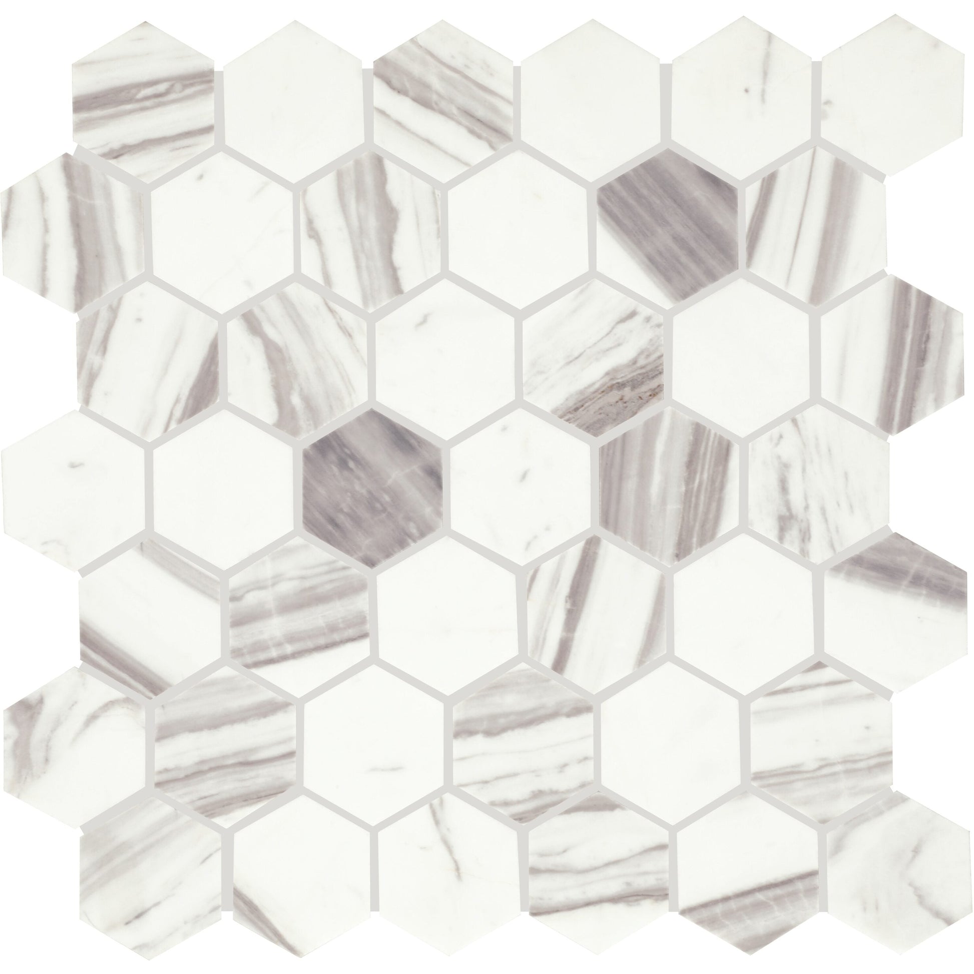 Daltile Eclessia Marble Volakas 12-in x 12-in Honed Natural stone Marble Marble look Hexagon Mosaic Floor and Wall Tile product image