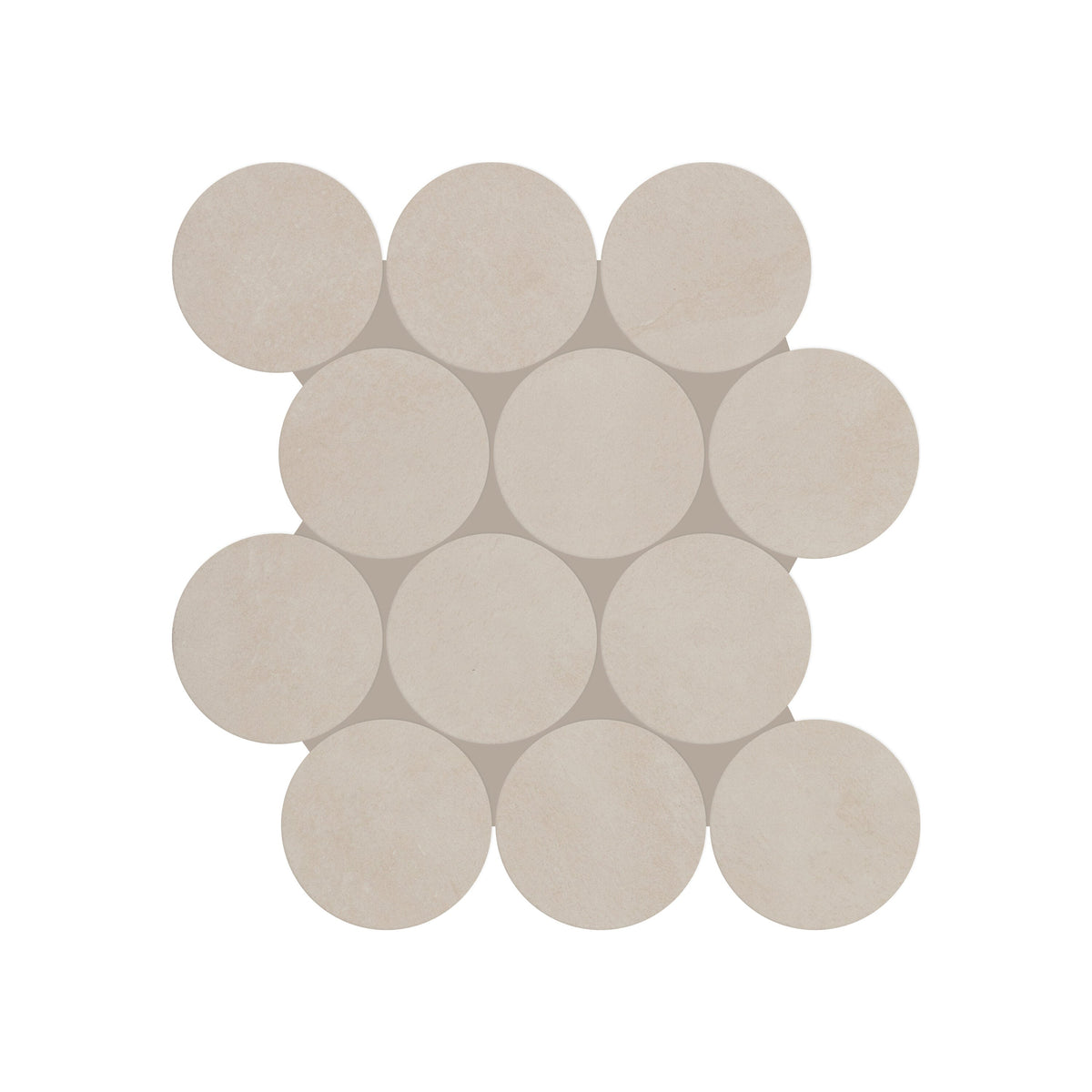 Daltile Indoterra Natural 13-in x 13-in Matte Porcelain Cement look Round Mosaic Floor and Wall Tile product image