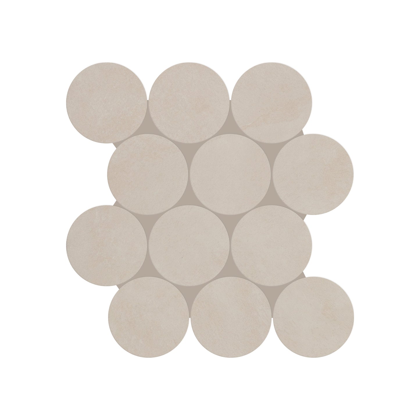 Daltile Indoterra Natural 13-in x 13-in Matte Porcelain Cement look Round Mosaic Floor and Wall Tile product image