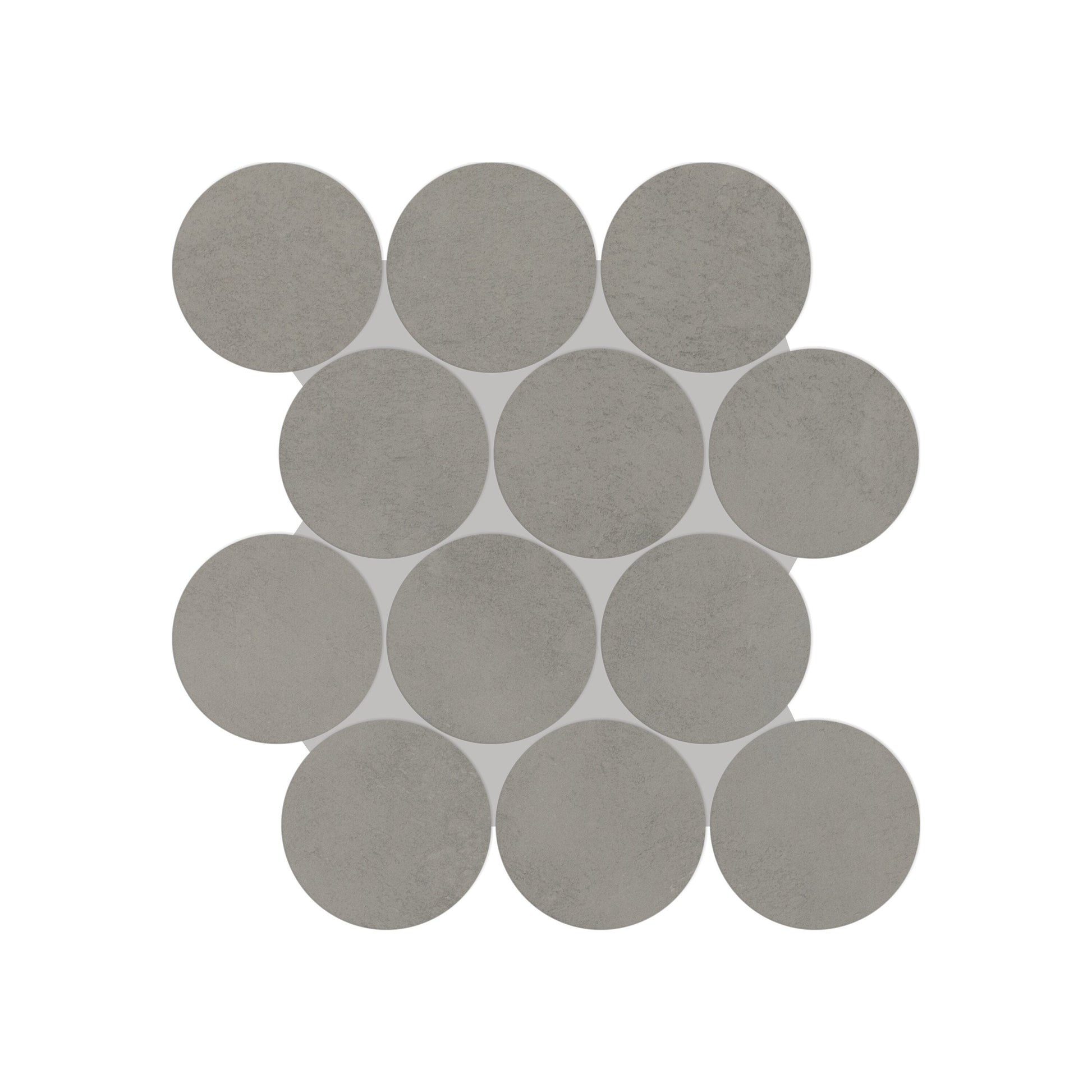 Daltile Indoterra Trail 13-in x 13-in Matte Porcelain Cement look Round Mosaic Floor and Wall Tile product image