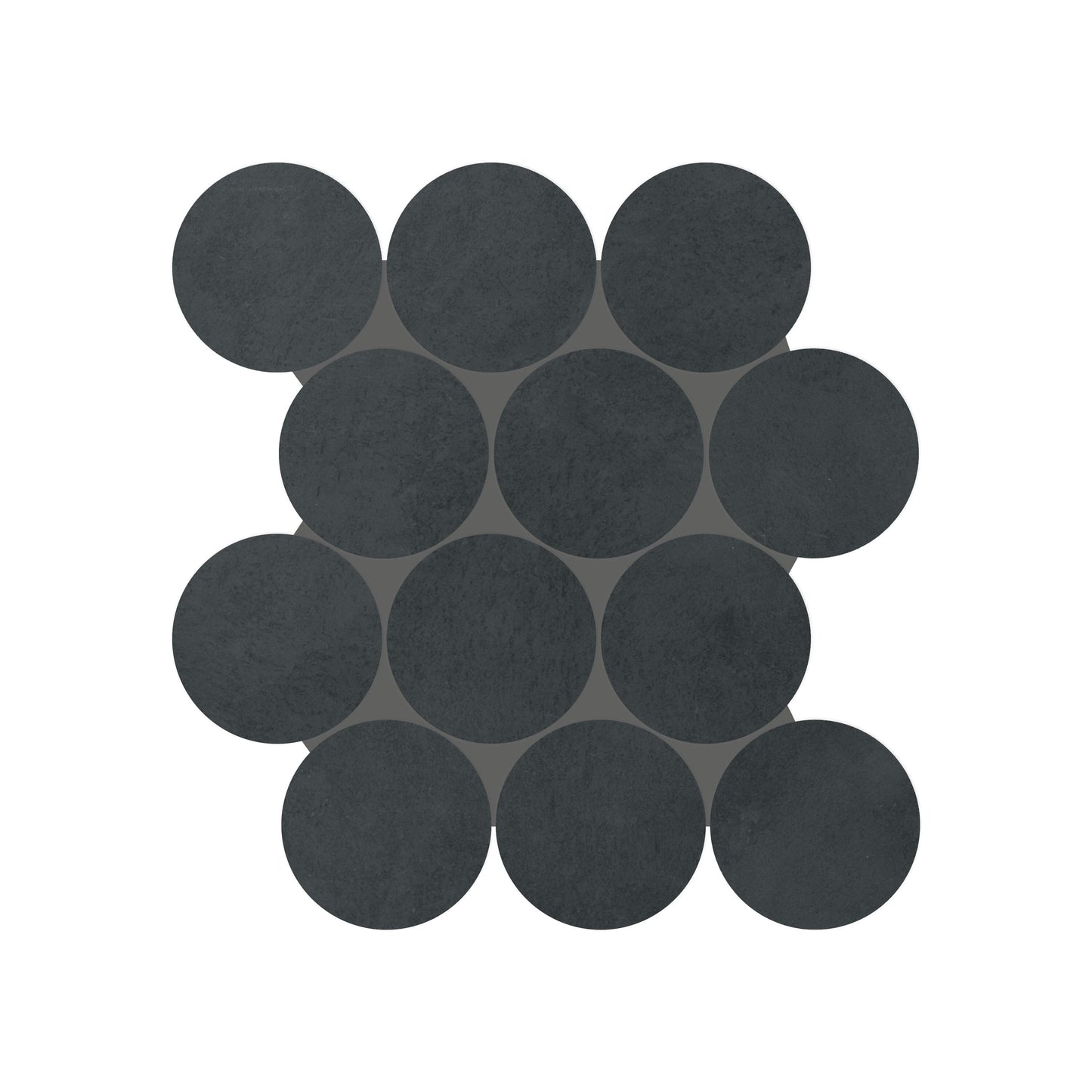 Daltile Indoterra Volcanic Ash 13-in x 13-in Matte Porcelain Cement look Round Mosaic Floor and Wall Tile product image