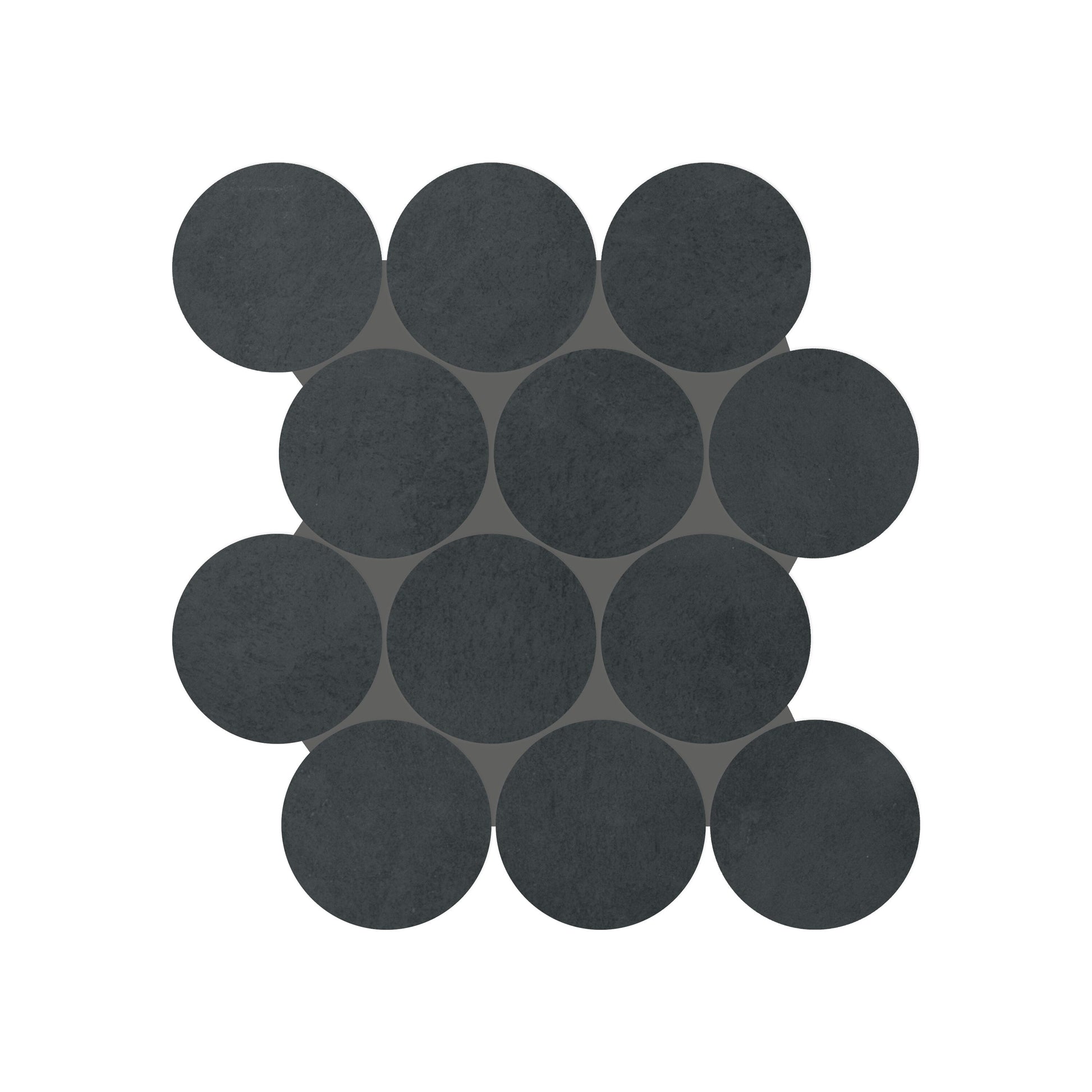 Daltile Indoterra Volcanic Ash 13-in x 13-in Matte Porcelain Cement look Round Mosaic Floor and Wall Tile product image