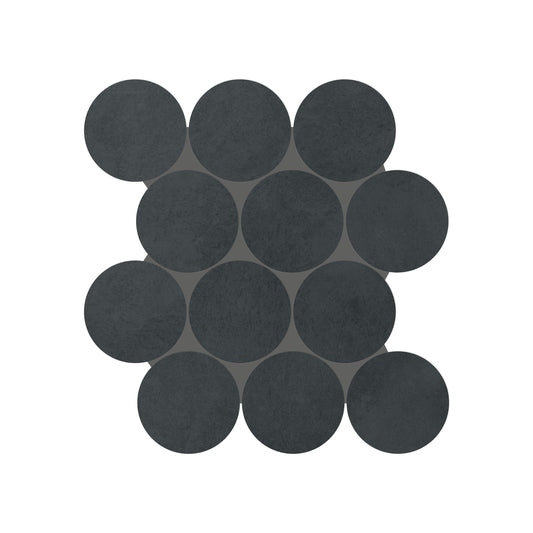 Daltile Indoterra Volcanic Ash 13-in x 13-in Matte Porcelain Cement look Round Mosaic Floor and Wall Tile product image