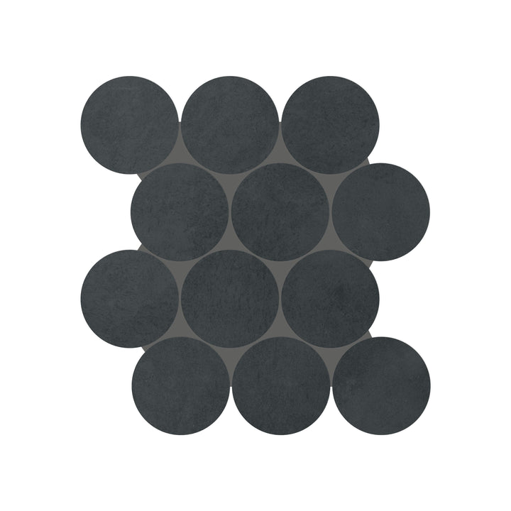 Daltile Indoterra Volcanic Ash 13-in x 13-in Matte Porcelain Cement look Round Mosaic Floor and Wall Tile product image