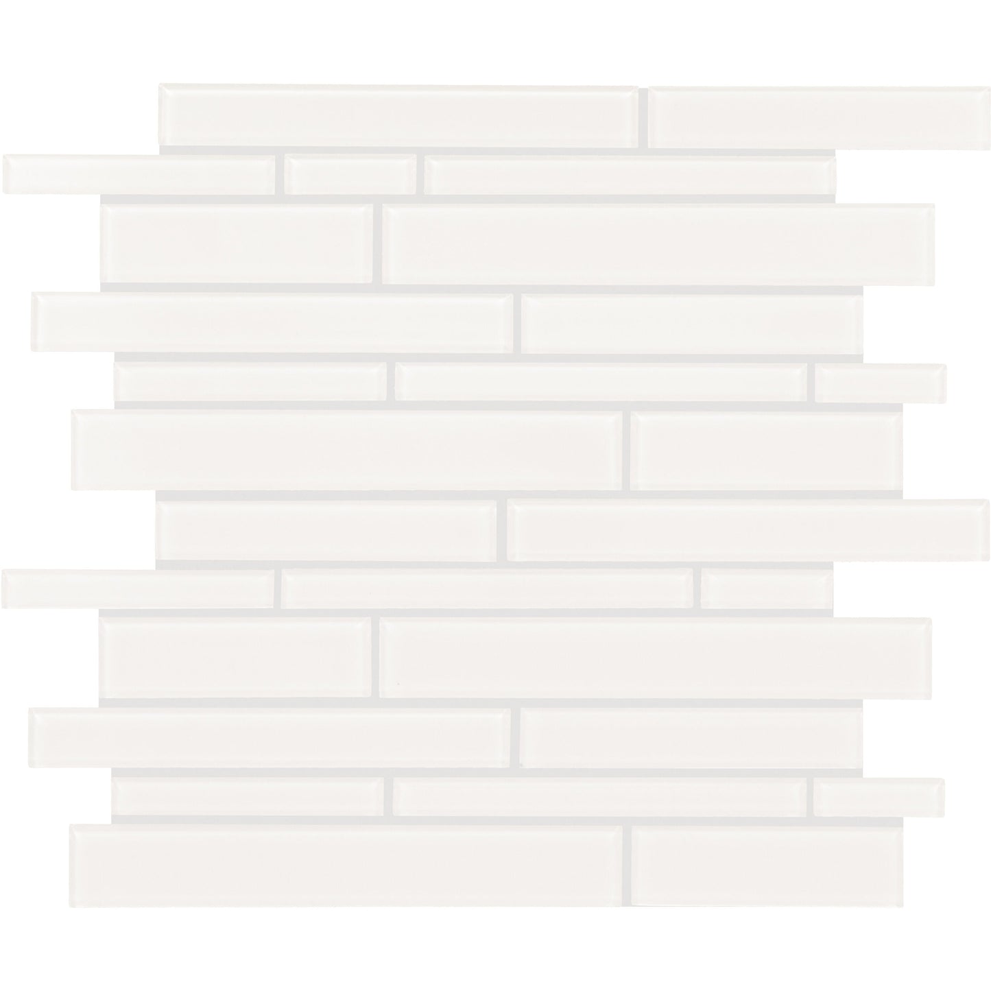 Daltile Amity White 11-in x 13-in Multi-finish Glass Patterned Mosaic Wall Tile product image