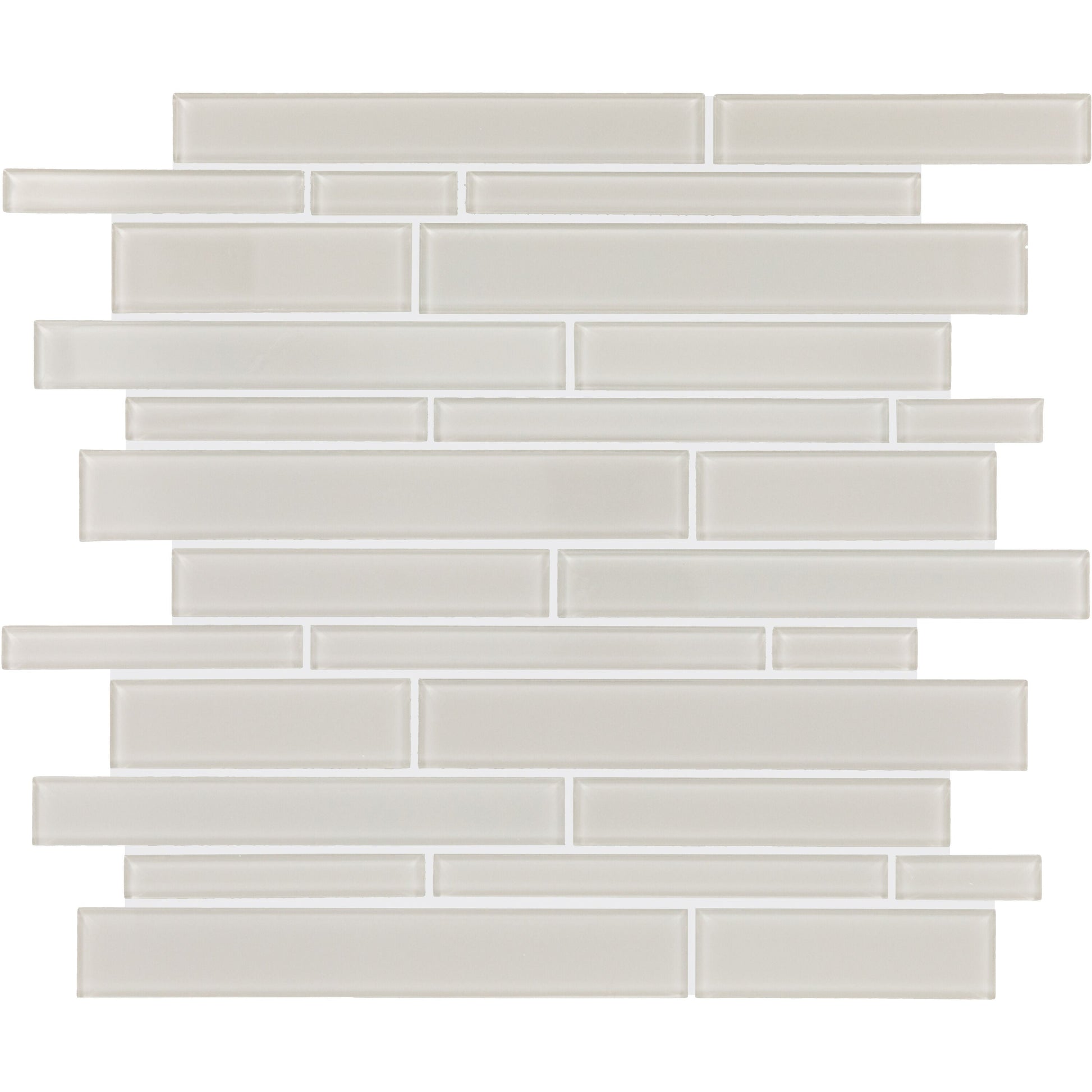 Daltile Amity Grey 11-in x 13-in Multi-finish Glass Patterned Mosaic Wall Tile product image