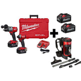 M18 FUEL 18-Volt Lithium-Ion Brushless Cordless Hammer Drill/Backpack Vacuum/Impact Driver with 4-Batteries - Super Arbor