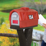 Rustic Barn Burnt Red / Espresso Post Mount Mailbox - Super Arbor