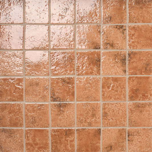 Artmore Tile Aether Sunset Terracotta 5-in x 5-in Glossy Porcelain Handcrafted look Floor and Wall Tile product image