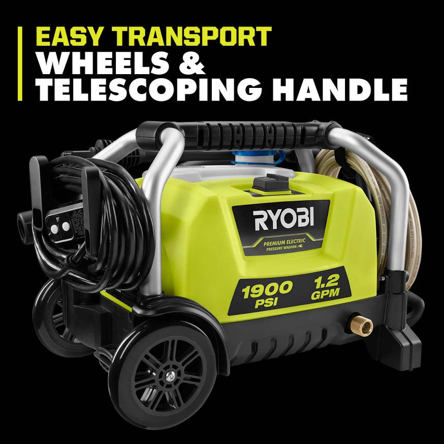RYOBI 1900 PSI 1.2 GPM Cold Water Electric Pressure Washer (RY1419MT)