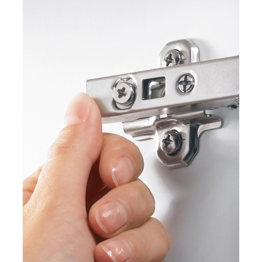 Concealed Full Overlay 1- 3/8 in. (35 mm) Frameless Hinge, Toolless Clip-On Cup assembly (10-Pack) - Super Arbor